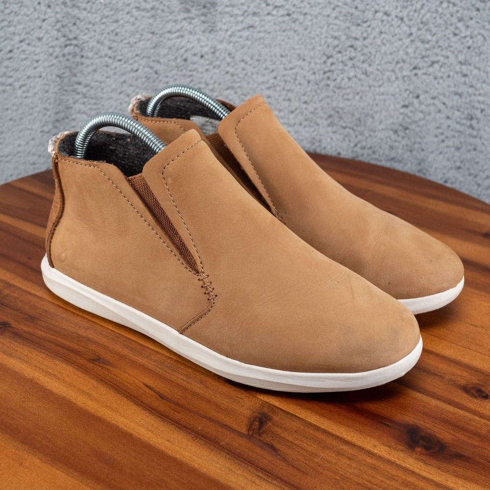 OluKai Hawai'iloa Manu Hope Women's Brown Leather Slip-On Ankle Boots US 9.5